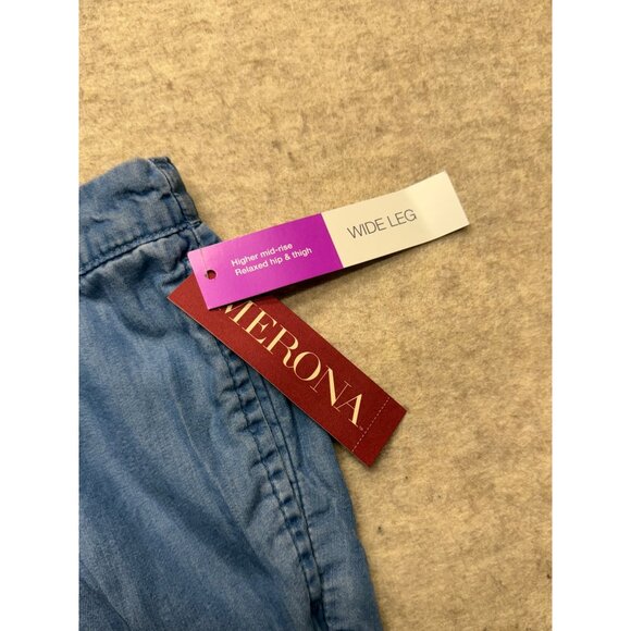 Merona Blue Chambray Wide Leg Pull On Casual Pants Size XXL NWT - Picture 3 of 8